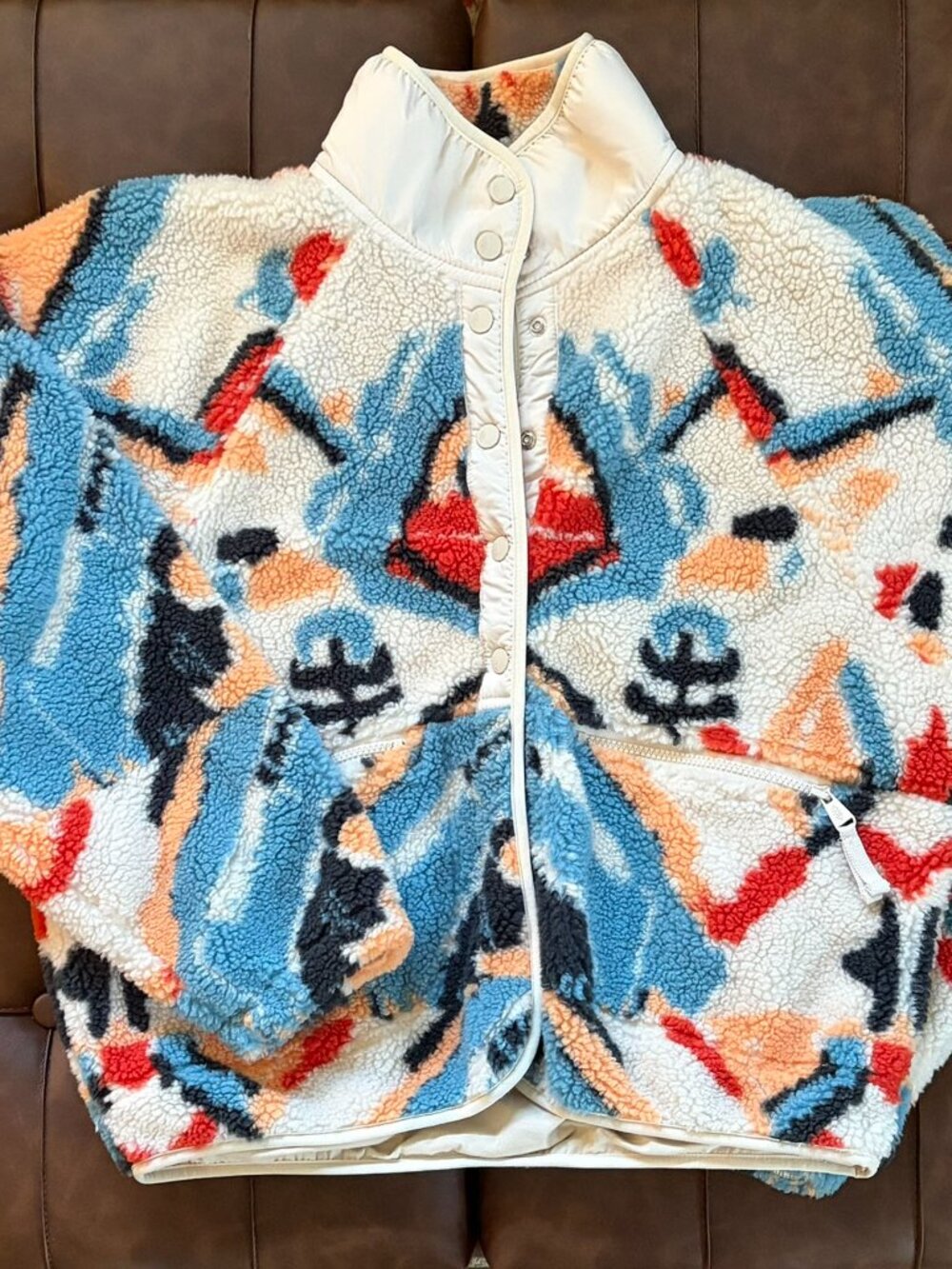 Free People Movement Rocky Ridge Printed Fleece Jacket - Size Medium • UPDATE!! - Picture 4 of 11